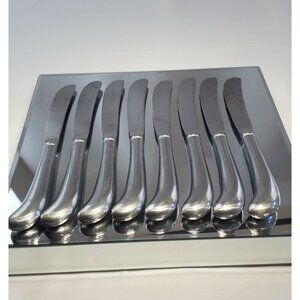Vintage Rogers Co Korea Stainless Silverware Pistol Grip Knives - Set of 8